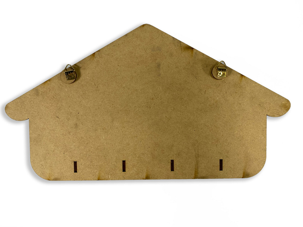 Навісний органайзер для ключів з натурального дерева HOME на 4 гачки з різьбленням 28х15 см, ключниця настінна Кам'янець-Подільський - фото 3