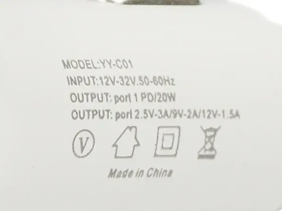 Зарядний пристрій 12В 3.0А 20Вт QC3.0 USBx1 Type-Cx1 YY-C01 Київ