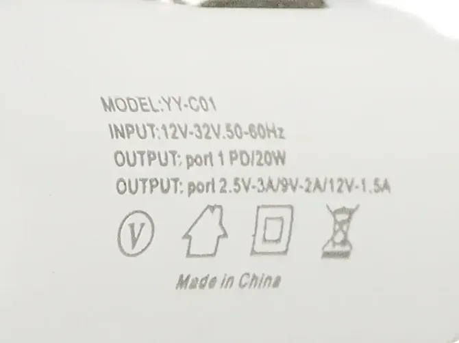 Зарядний пристрій 12В 3.0А 20Вт QC3.0 USBx1 Type-Cx1 YY-C01 Київ - фото 5