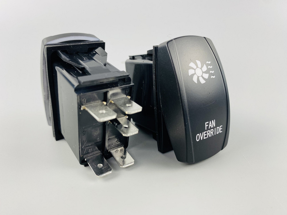 Лавіша вимикач ON-OFF, 4 ніжок, синя підсвітка, малюнок "додатковий вентилятор". Мукачево - фото 9