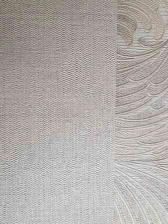 Шпалери метрові вінілові на флізелін Grandeco Poem однотонні структурні під тканина льон світло-бузкові Київ