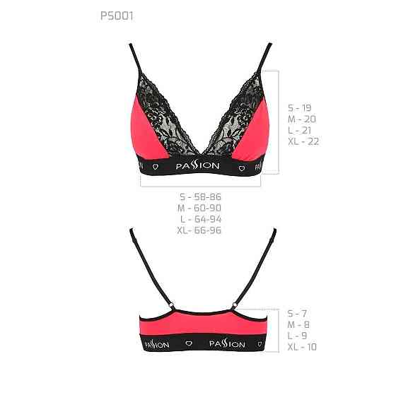 Еластичний топ з мереживом Passion PS001 TOP M, red-black Sex Aura Київ