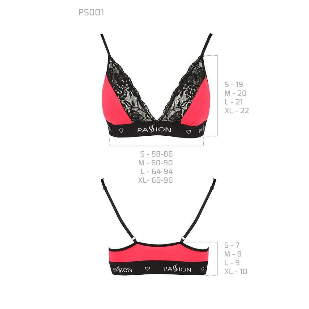 Еластичний топ з мереживом Passion PS001 TOP M, red-black Sex Aura Київ - фото 5