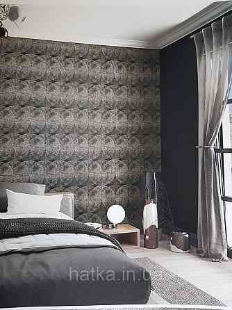 Шпалери метрові вінілові на флізелін Marburg Villa Romana абстракція геометрія чорні з сріблом, золотом Київ