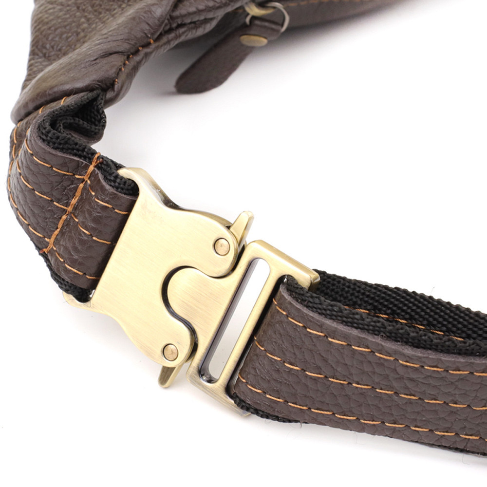 Сумка-бананка для чоловіків з натуральної зернистої шкіри Shvigel 23128 Коричневий Київ - фото 5