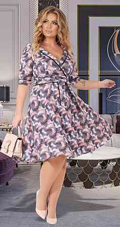 Красивое платье большого размера с шалевым воротничком (42) Киев