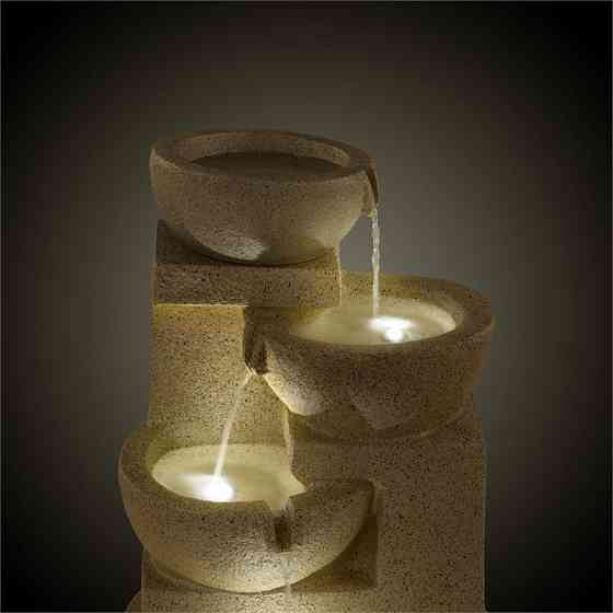 Коринфский декоративный фонтан, садовый фонтан, 3 Вт, солнечный светодиод, вид песчаника (Германия, читать Ровно