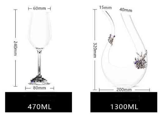 Декантер графин для вина U-образный 2 бокала с СЕРЕБРИСТЫМ метал декором, кристаллами ПОДАРОЧНАЯ УПАКОВКА Кременчуг