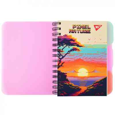 Блокнот Yes В6 Pixel nature 144 листа пластиковая обложка (681988) Винница