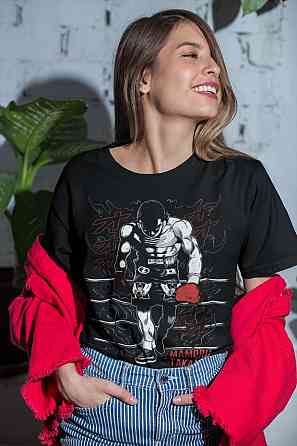 Футболка з аніме принтом Хаджіме Но Іппо Іппо оверсайз (S/M/L) Чорний AnimeJ0557 Дніпро