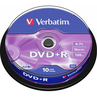 Диск DVD Verbatim 4.7Gb 16X CakeBox 10шт Silver (43498) Винница - изображение 1