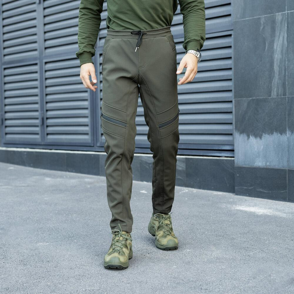 Штани карго чоловічі зимові з кишенями хакі Pobedov San Andreas Київ - фото 6