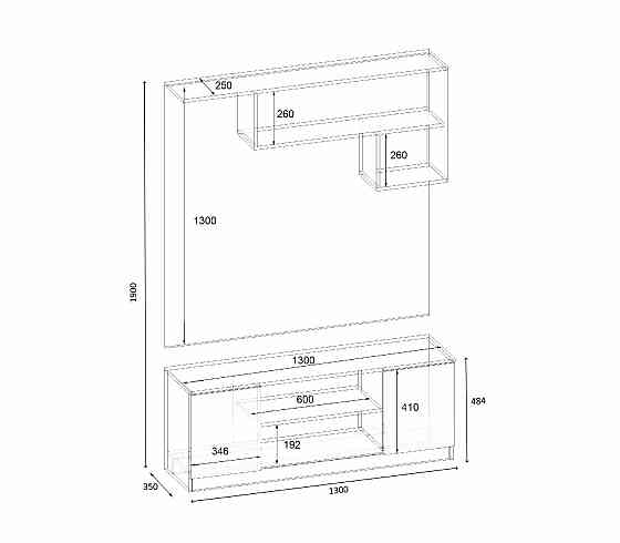 Передпокій ГКШ-10, Венге Магія, 1300/350/1900 Львів