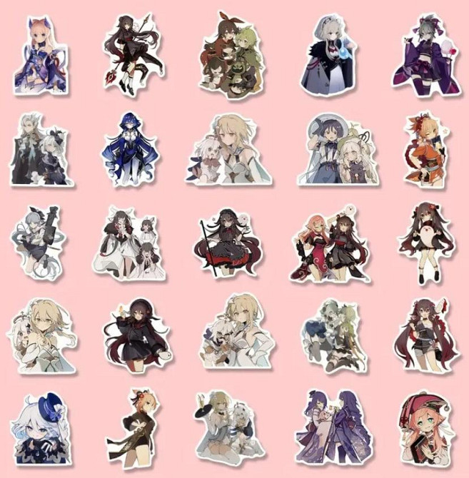 Наклейка Genshin Impact. Аниме.Водонепроницаемые эстетические наклейки Геншин Импакт. Стикерпак Gens Киев - изображение 4