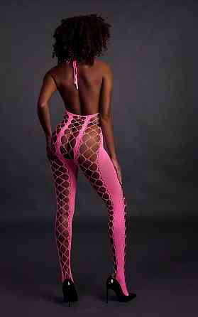 Бодістокінг - Ouch! Bodystocking With Halterneck Pink, XS/XL Sex Aura Київ