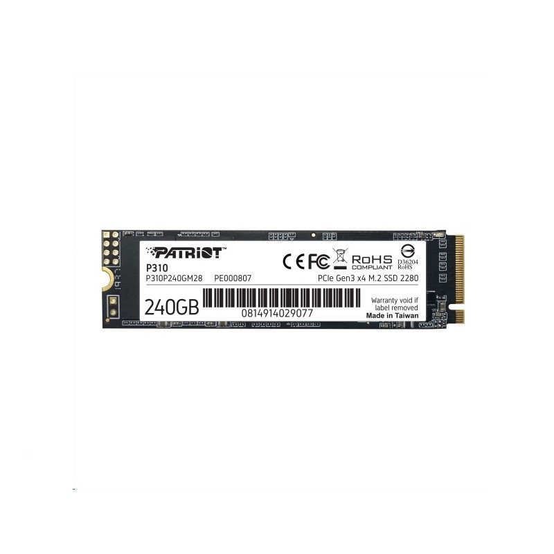Накопичувач SSD M.2 Patriot P310 240GB NVMe 2280 PCIe 3.0 3D TLC Киев - изображение 1