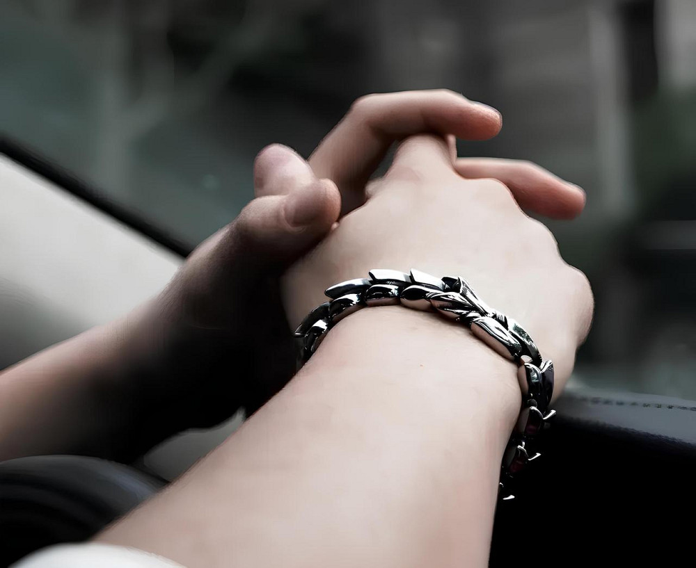 Сталевий чоловічий браслет у вигляді дракона RESTEQ — сріблястий браслет Дракон, довжина 19 см, 95 г Київ - фото 7