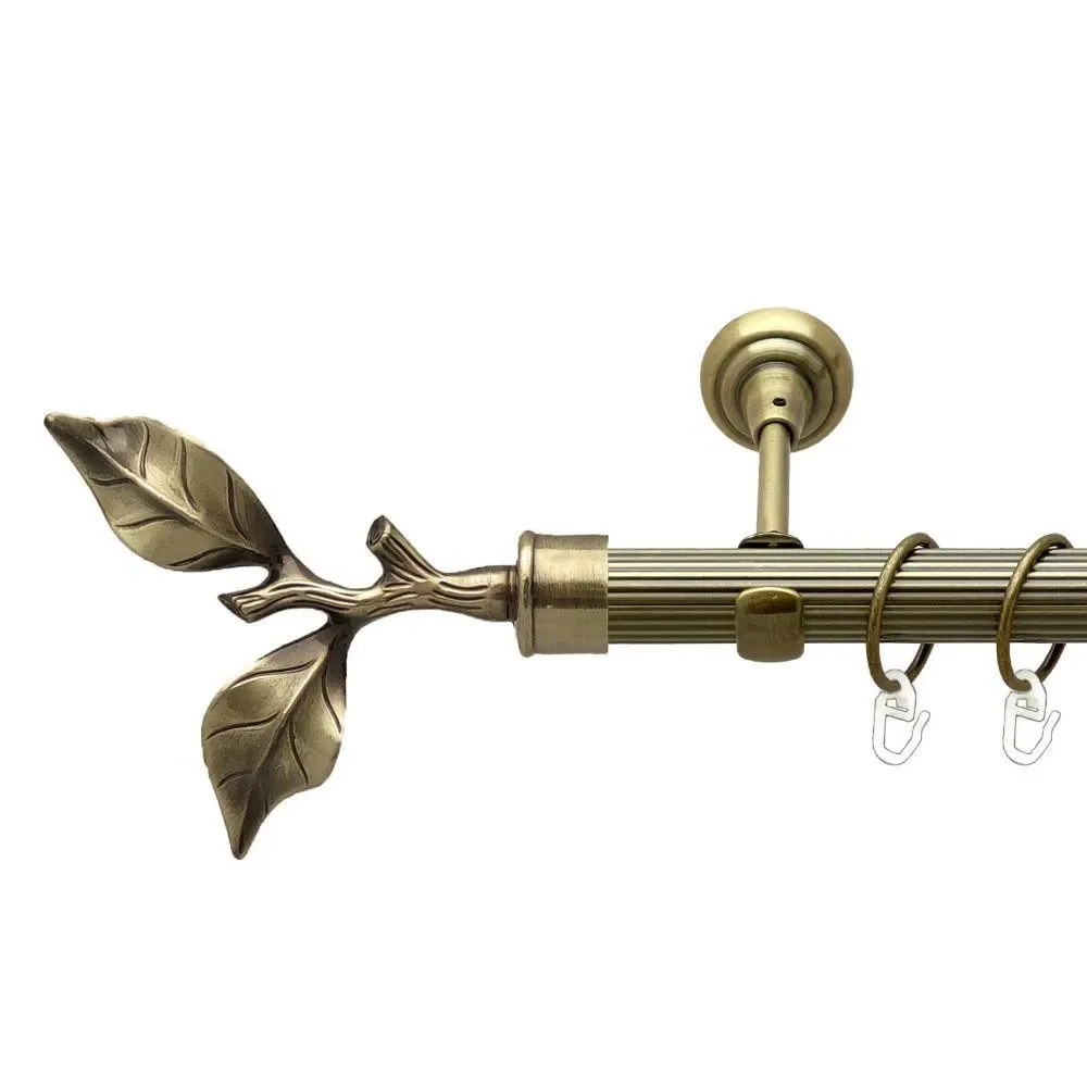 Карниз Orvit Листок Троянди металевий однорядний відкритий рифлена труба кільце металеве Антик 25 мм 200 см Львов - изображение 1