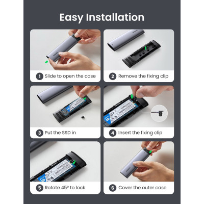 Кишеня зовнішня Ugreen SSD M.2 (NVME) M-KEY 3.1 GEN2 CM400 (10902) Вінниця - фото 7