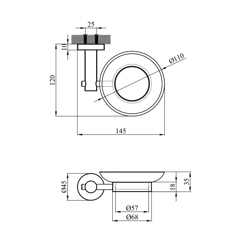 Мильниця для ванни Kroner KRP Edelstahl Klassisch - ESG3702 сатин/білий Київ - фото 2