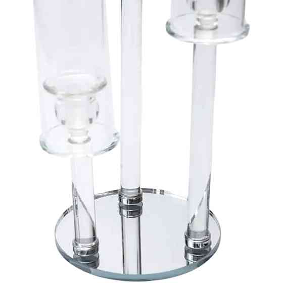 Підсвічник скляний на високій ніжці 72.5 см підсвічник келих Ø16 см декоративний прозорий прозорий HP-4-63 Коломия