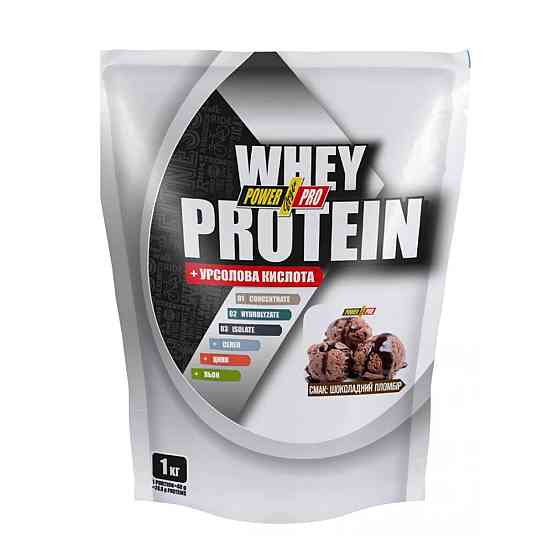 Сывороточный протеин Power Pro Whey Protein +урсоловая кислота 1 кг шоколадный пломбир Киев