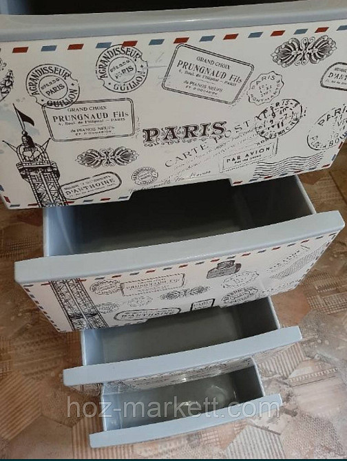 Комод пластиковый на 4 ящика беж 