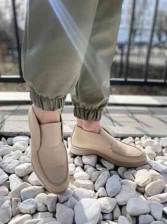 Черевики жіночі RONE бежеві натуральна шкіра висота 8см розмір 39 (4326) Коломыя