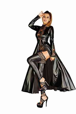 Платье-плащ с мокрым эффектом Noir Handmade F128C Powerwetlook gown coat, M (мятая упаковка!!!) Sex Aura Киев