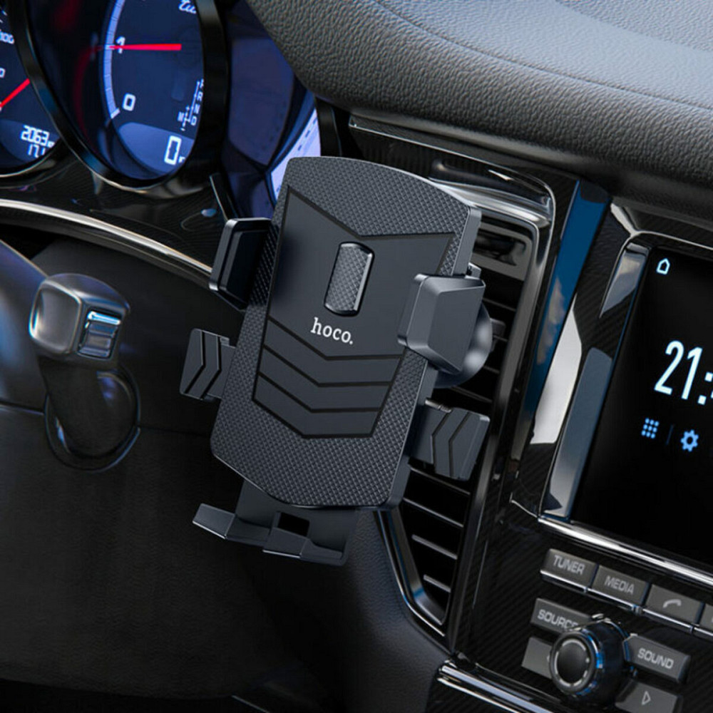 Тримач для мобільного HOCO CA86 Davy one-button air outlet car holder Black Київ - фото 5