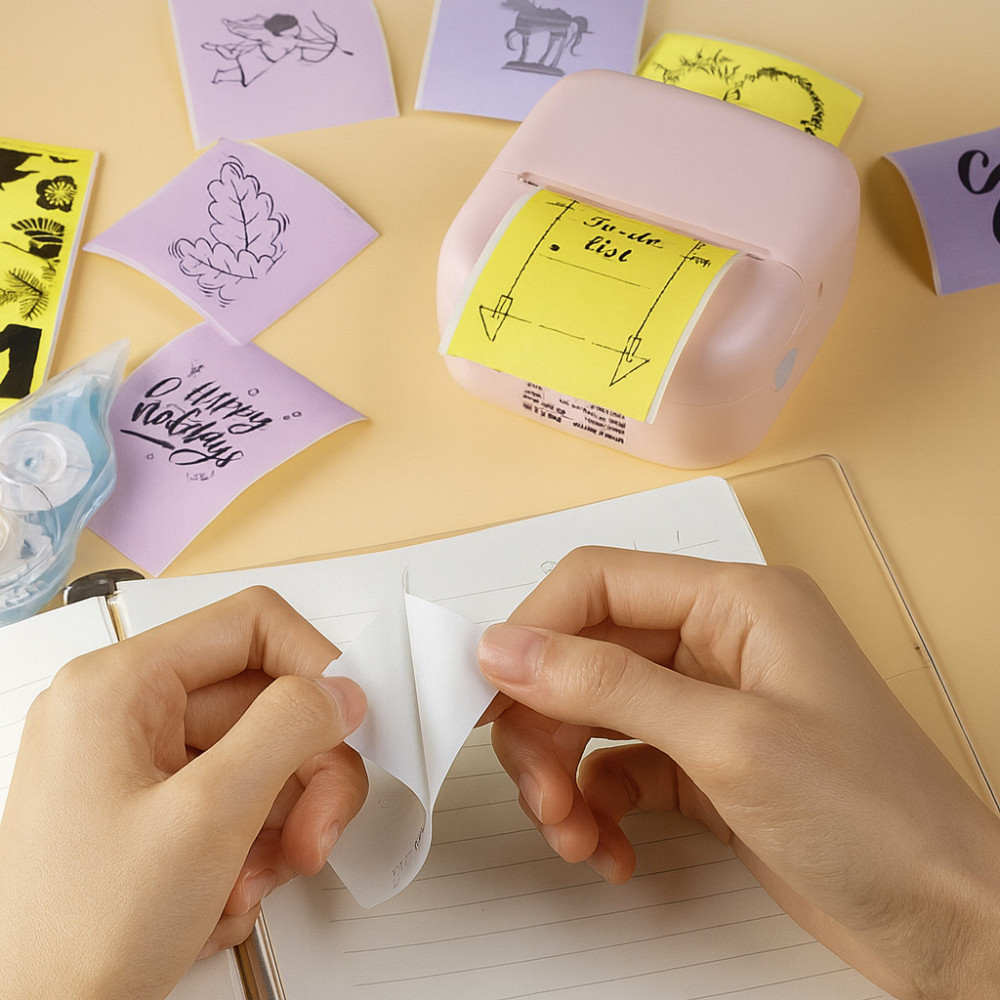 Самоклеючий термопапір для міні-принтера (57x25мм) 3 кольори / Набір кольорового паперу для термопринтера Київ - фото 7