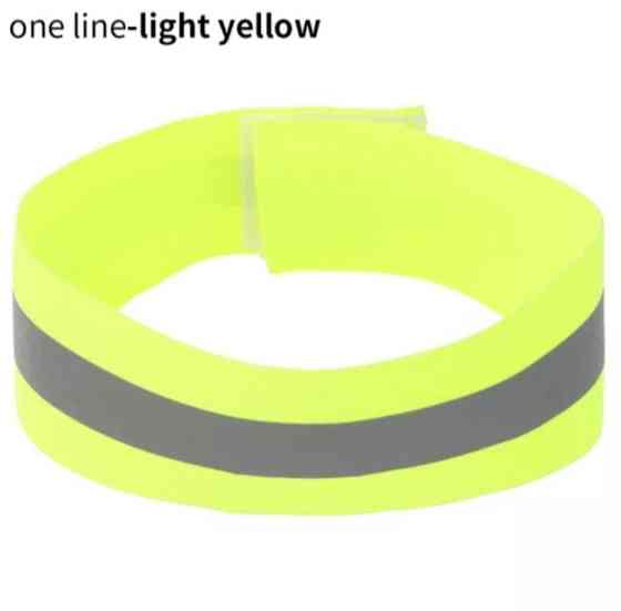 Светоотражающий браслет на одежду 4 см на 35 см салатовый Киев