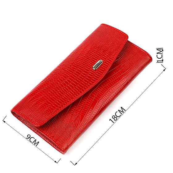 Фактурное женское портмоне из натуральной кожи с тиснением CANPELLINI 21698 Красный Киев