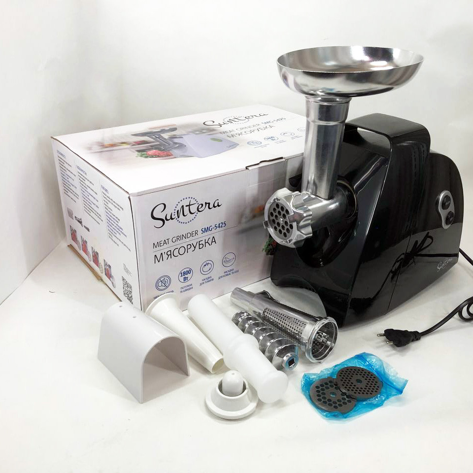 Кухонна м'ясорубка з реверсом Suntera, Побутова м'ясорубка для фаршу 'з 4 насадками FX-60 Івано-Франківськ - фото 10