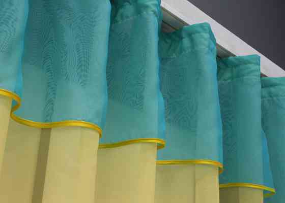 Кухонная гардина VR-Textil № 036к арка желтый с лазурным 280х170 см (52-0901) Киев