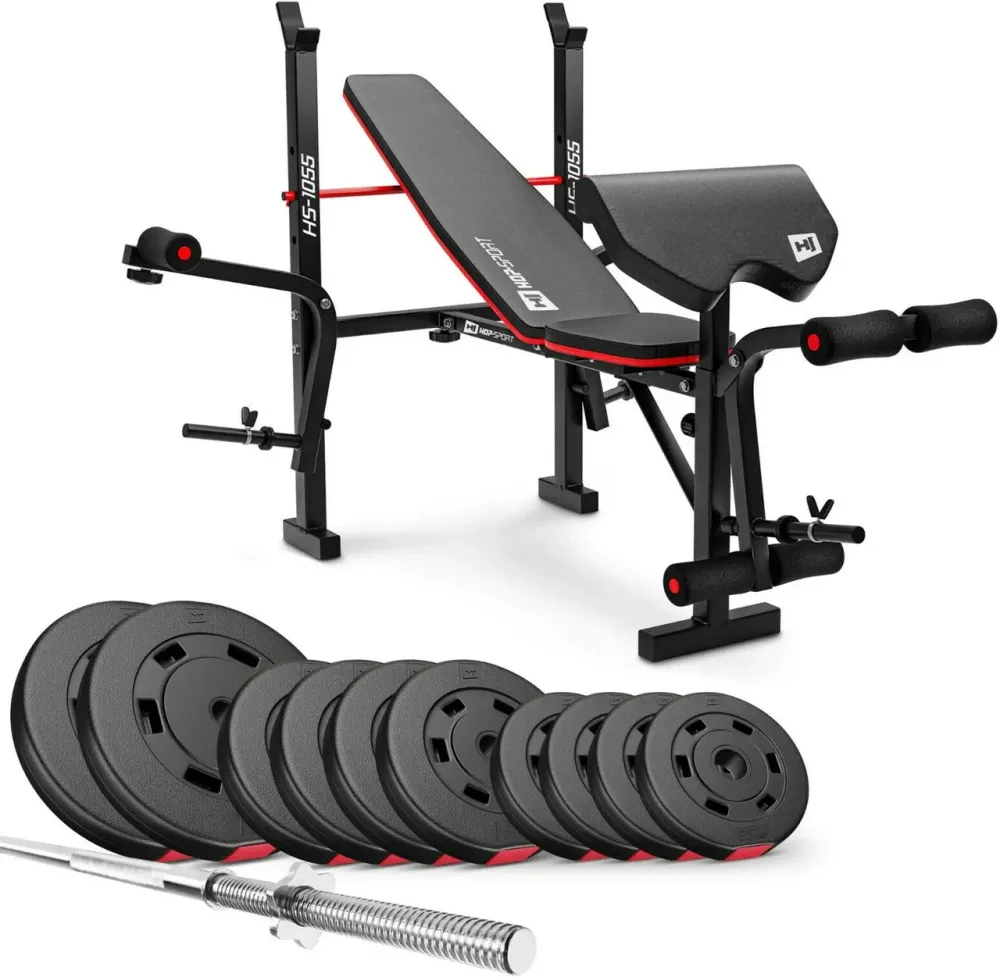 Тренажер Hop-Спорт Zestaw kulturystyczny Premium 59kg z ławką HS-1055 Киев - изображение 1