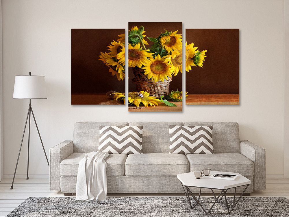Модульная картина в гостиную / спальню Соняшники Art-636_3 100x150 см Киев - изображение 2
