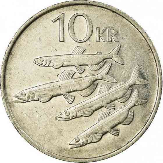 Рыбы. Монета 10 крон, 1984-1994 год, Исландия. (АЛ) Полтава