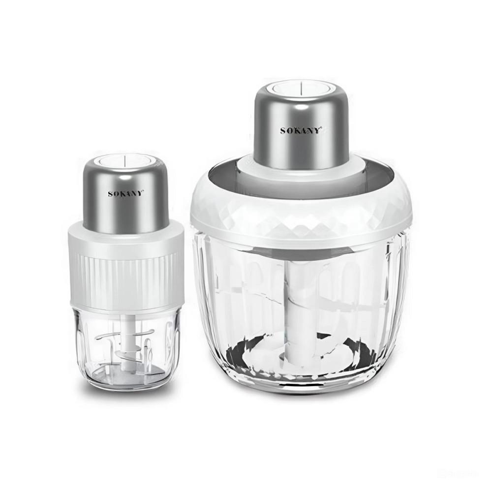 Чопер подрібнювач Sokany SKYM7032W 2в1 з чашами 0.5 і 1.5 л 800 Вт Білий Коломия - фото 1
