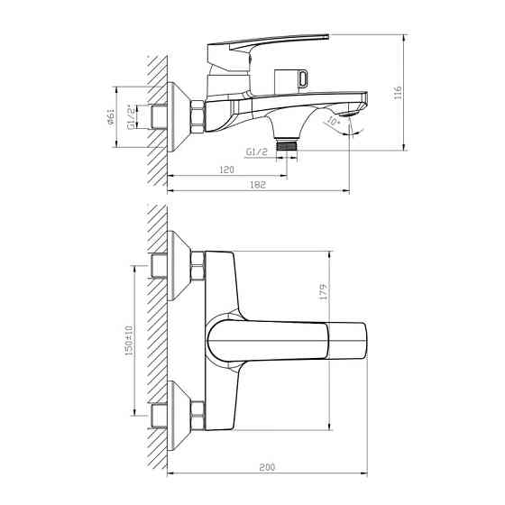 Змішувач для ванни Haiba Troya 009 Euro HB9661 Харків