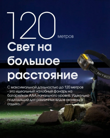 Налобний ліхтар Nitecore HA13 з білим та червоним світлом 350лм 3xAAA USB-C (7 режимів) Вінниця - фото 11