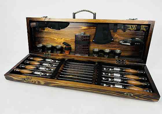 Подарунковий набір шампурів у дерев'яному кейсі МИСЛИВЕЦЬ LUX HAPPY DAYS Тернопіль