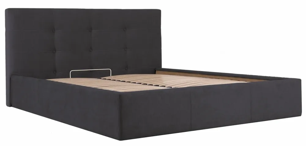 Кровать Двуспальная Manchester Comfort 160 х 190 см Мисти Dark Grey С подъемным механизмом и нишей для белья Темно-серый Киев - изображение 2