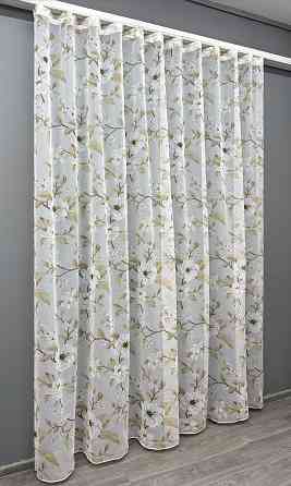 Тюль VR-Textil 1908т Flora Батист Білий з бежевим 400х270 см (42-0994) Київ