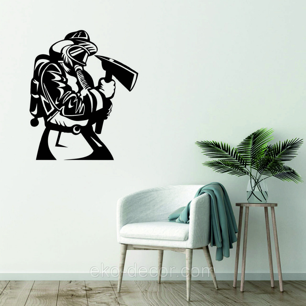 Декоративне настінне Панно  «Пожежник» , Декор на стіну 110*92 см, Чорний Київ - фото 4