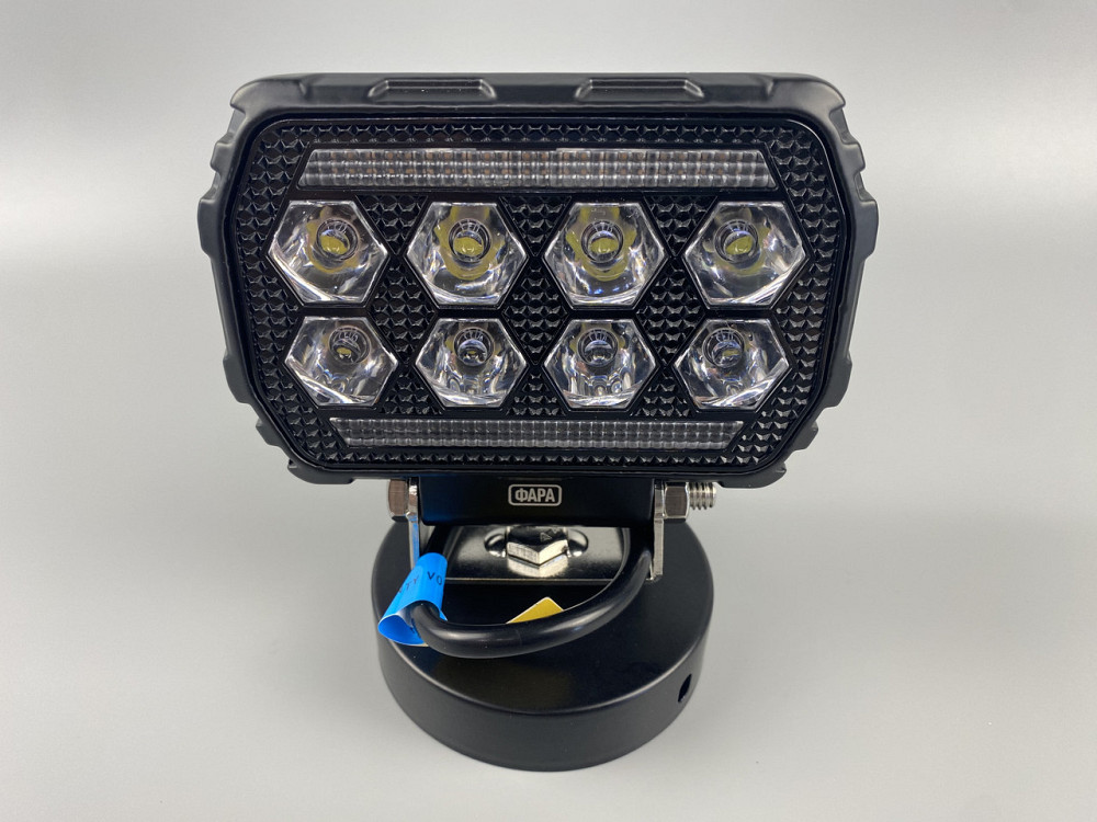 Фара LED квадратна 8 Led chip 12/24V. Широкий промінь + DRL світло + стробоскоп, світло 6500 К, IP67 Мукачево - фото 6