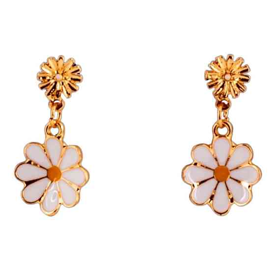 Дитячі сережки "Fashion ромашки" T24626 біло-жовтий Вінниця