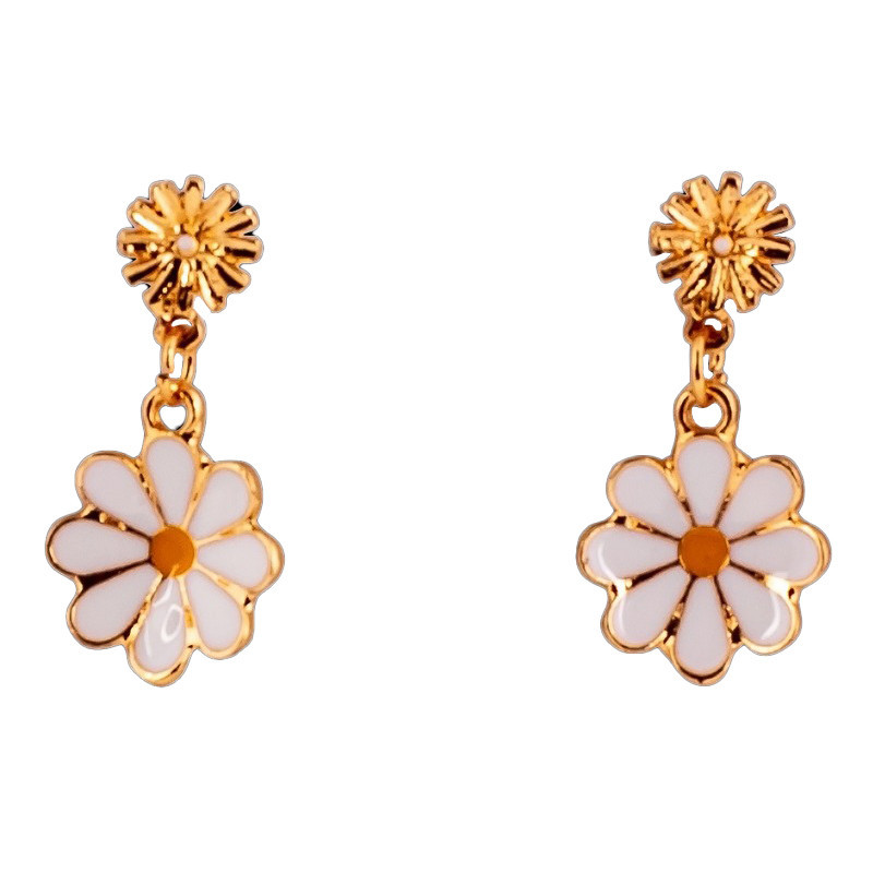 Дитячі сережки "Fashion ромашки" T24626 біло-жовтий Вінниця - фото 1