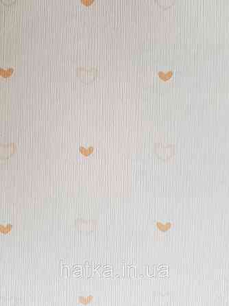 Метрові вінілові шпалери на флізеліні AdaWall Ada Kids для дівчинки серця коричневі на бежево-рожевому Київ