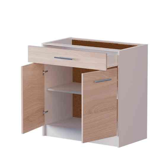 Кухонний модуль нижній з шухлядою Еверест Еко 800 ясень шимо світлий/білий (без стільниці) 80х46х82 см (DTM-2841) Львів